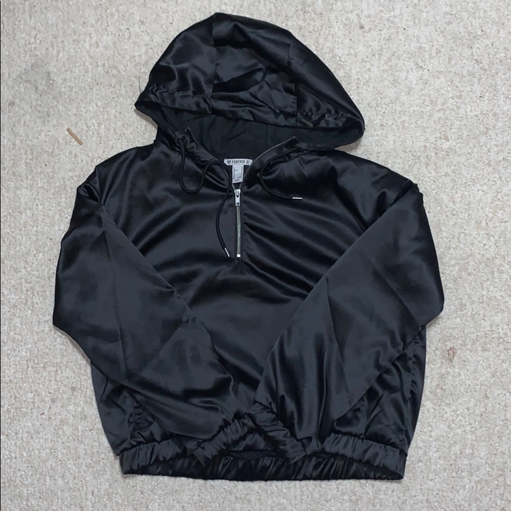 Forever 21 Satin Half Zip